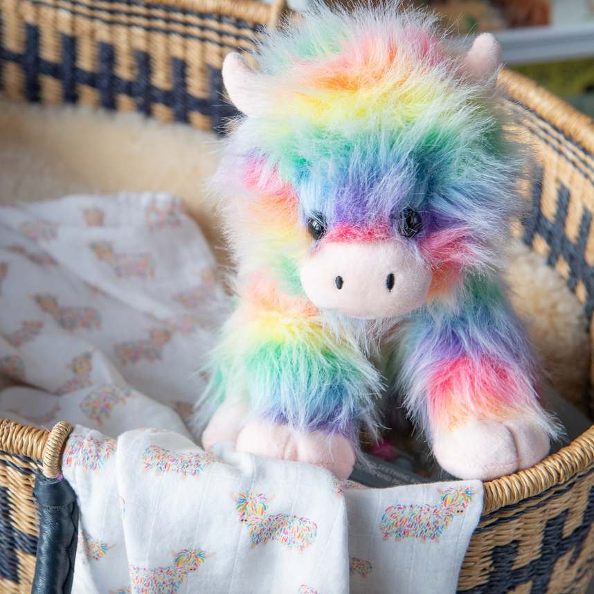 Hairy Coo Fluffy Rainbow Plush Toy