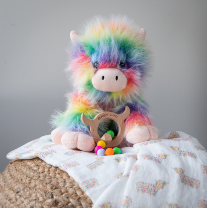 Hairy Coo Fluffy Rainbow Plush Toy