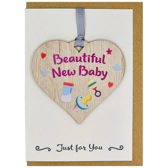 New Baby Wooden Hanger Card