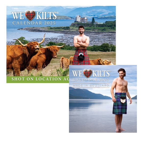 We Love Men In Kilts 2025 Wall Calendar - Large And Compact 2 Pack