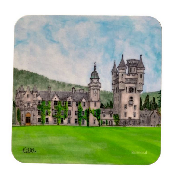 Kimberley Art Hand Painted Watercolour Scottish Coaster - Balmoral Castle