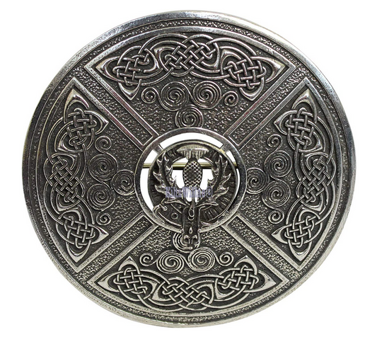 Saltire & Thistle Plaid Brooch
