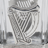Stunning Pewter Irish Shamrock Clover And Harp Rectangular Whisky Decanter
