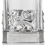 Stunning Pewter Welsh Dragon Crystal Rectangular Glass Whisky Decanter