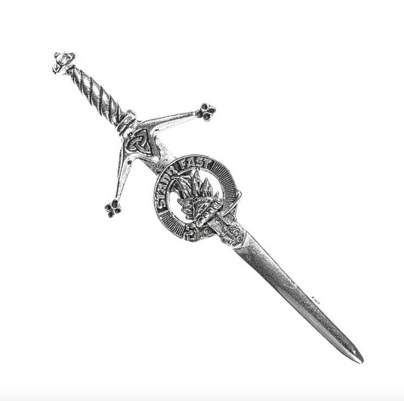 Grant Clan Crest Pewter Sword Kilt Pin