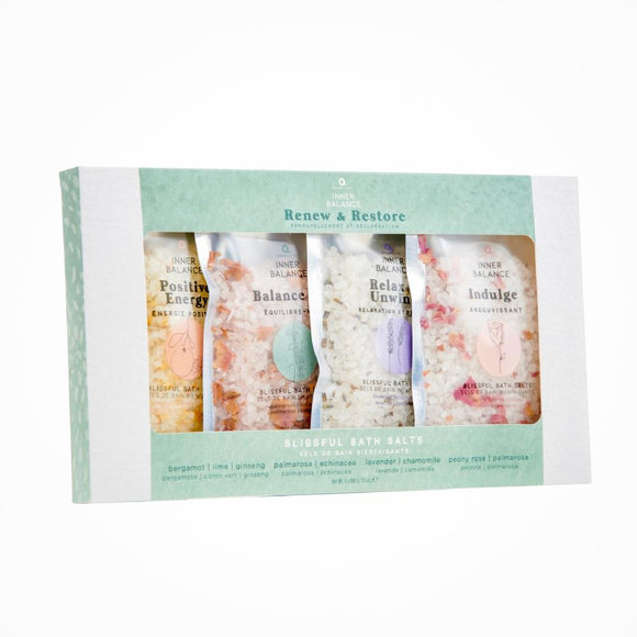 Relaxing Renew and Restore Blissful Bath Salts Set