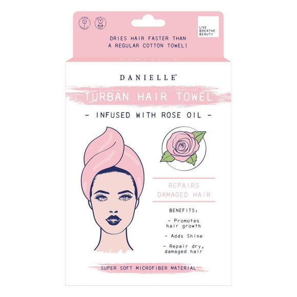 Rose Oil Infused Pink Lightweight Design Microfiber Hair Turban Towel