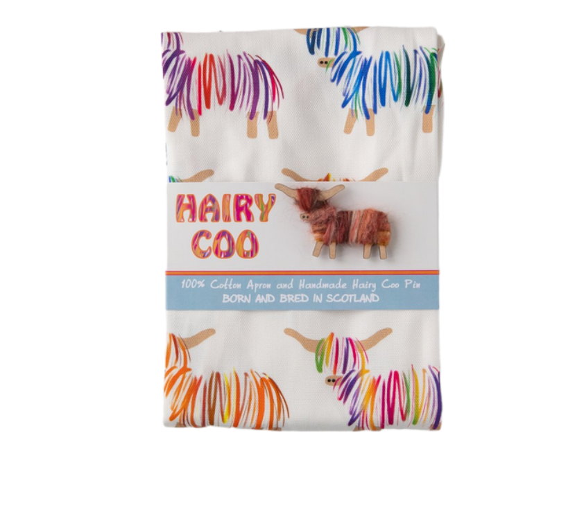 Multicoloured Highland Cow Cotton Apron