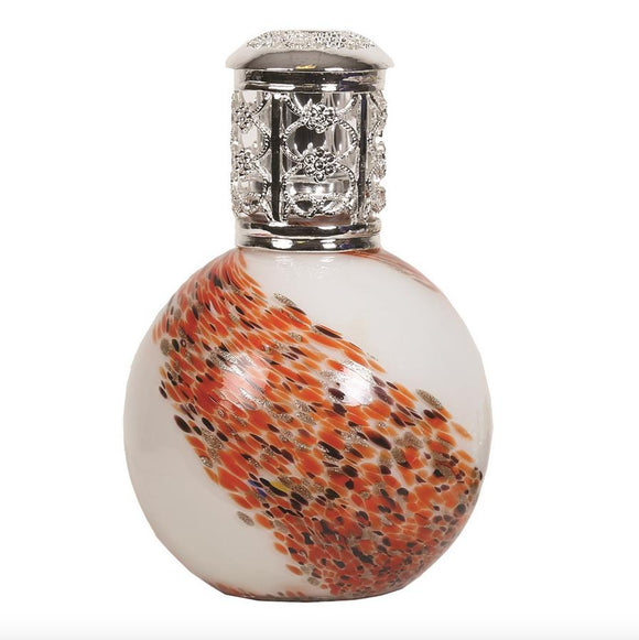 White Orange Swirl Gloss Fragrance Lamp