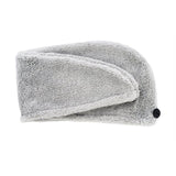 Fluffy Grey Lightweight Design Microfiber Hair Turban Towel