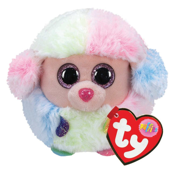 TY UK Puffie - Rainbow Multi Colour Poodle Dog Puppy
