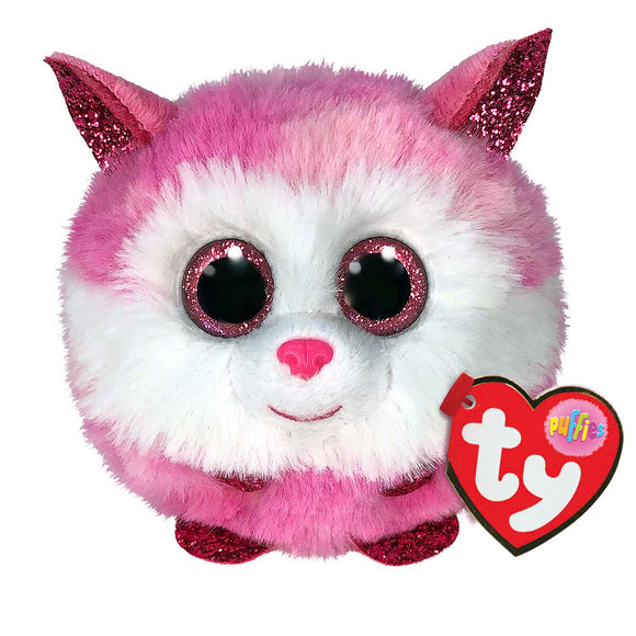 TY UK Puffie - Princess Pink Husky Dog Puppy